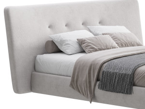 Hendricks Gray Fabric bed 3D 模型