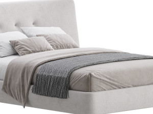 Hendricks Gray Fabric bed 3D 模型