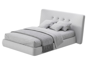 Hendricks Gray Fabric bed 3D 模型