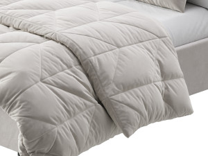 Light Wood Upholstered Panel Modern Bed 3D Модель