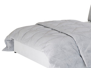 Light Wood Upholstered Panel Modern Bed 3D Модель