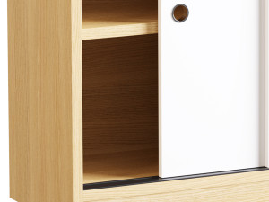 Living Room Contemporary Manufactured Wood Sideboard with Doors 3D 모델