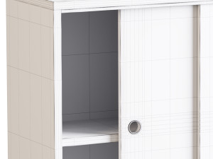 Living Room Contemporary Manufactured Wood Sideboard with Doors 3D 모델