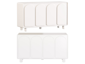 Living Room White Sideboard Modello 3D