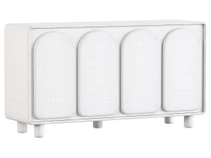 Living Room White Sideboard 3D Model