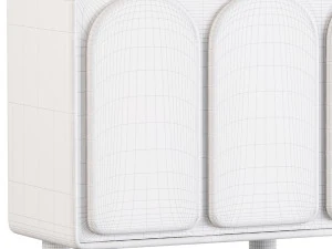 Living Room White Sideboard 3D Model