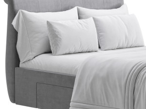 Lucia Upholstered Bed 3D Модель