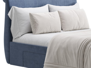 Lucia Upholstered Bed 3D Модель