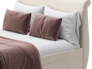 Lucia Upholstered Bed 3D Модель