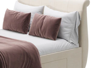 Lucia Upholstered Bed 3D Model