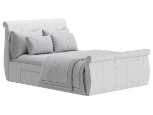 Lucia Upholstered Bed 3D Модель