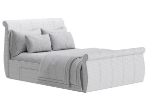 Lucia Upholstered Bed 3D Model