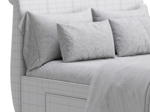 Lucia Upholstered Bed 3D Модель