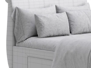 Lucia Upholstered Bed 3D Model