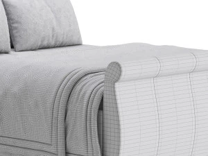 Lucia Upholstered Bed 3D Model