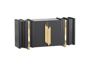 Luxury Sideboard Black Rectangular 3D 模型