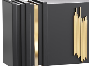 Luxury Sideboard Black Rectangular 3D Model