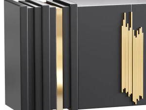 Luxe Dressoir Zwart Rechthoekig 3D Model