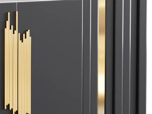 Luxe Dressoir Zwart Rechthoekig 3D Model