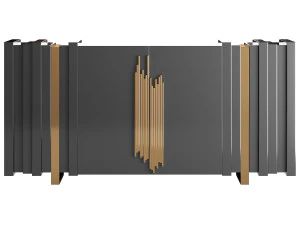 Luxe Dressoir Zwart Rechthoekig 3D Model