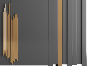 Luxury Sideboard Black Rectangular 3D Model