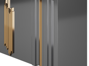 Luxury Sideboard Black Rectangular 3D Model