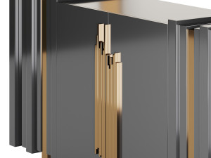 Luxury Sideboard Black Rectangular 3D Model