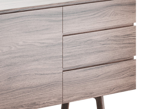 Madison 2 Door 3 Drawer Sideboard in Oak Model 3D