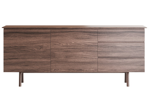 Madison 2 Door 3 Drawer Sideboard in Oak Model 3D