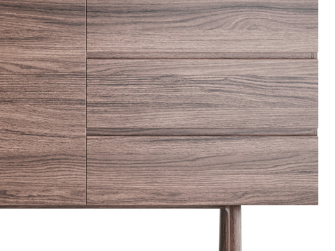 Madison 2 Door 3 Drawer Sideboard in Oak Model 3D