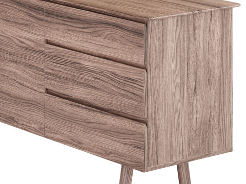 Madison 2 Door 3 Drawer Sideboard in Oak Model 3D