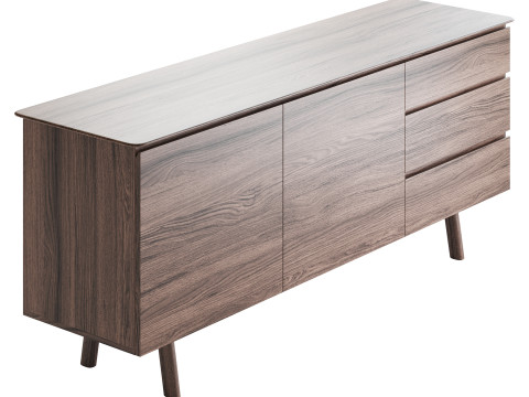 Madison 2 Door 3 Drawer Sideboard in Oak Model 3D