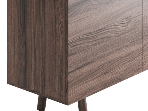 Madison 2 Door 3 Drawer Sideboard in Oak Model 3D