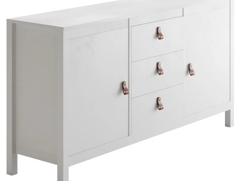 Mcintyre Wide 3 Drawer Sideboard 3D Model