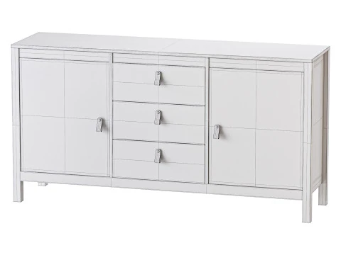 Mcintyre Wide 3 Drawer Sideboard 3D Model