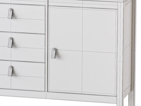 Mcintyre Wide 3 Drawer Sideboard 3D Model