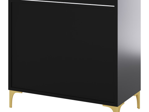 Modern Glass Door Wood Sideboard 2 3D Model