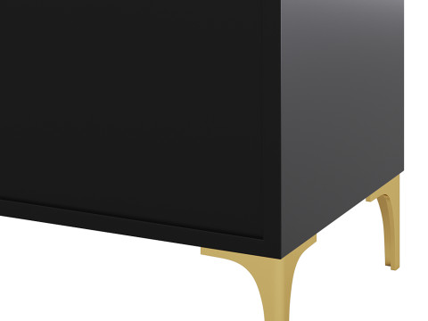 Modern Glass Door Wood Sideboard 2 3D Model