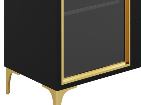 Modern Glass Door Wood Sideboard 3 Modèle 3D