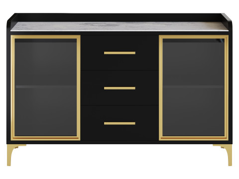 Modern Glass Door Wood Sideboard 3 Modèle 3D