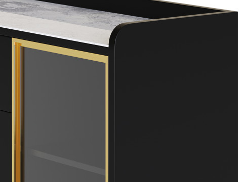 Modern Glass Door Wood Sideboard 3 Modèle 3D