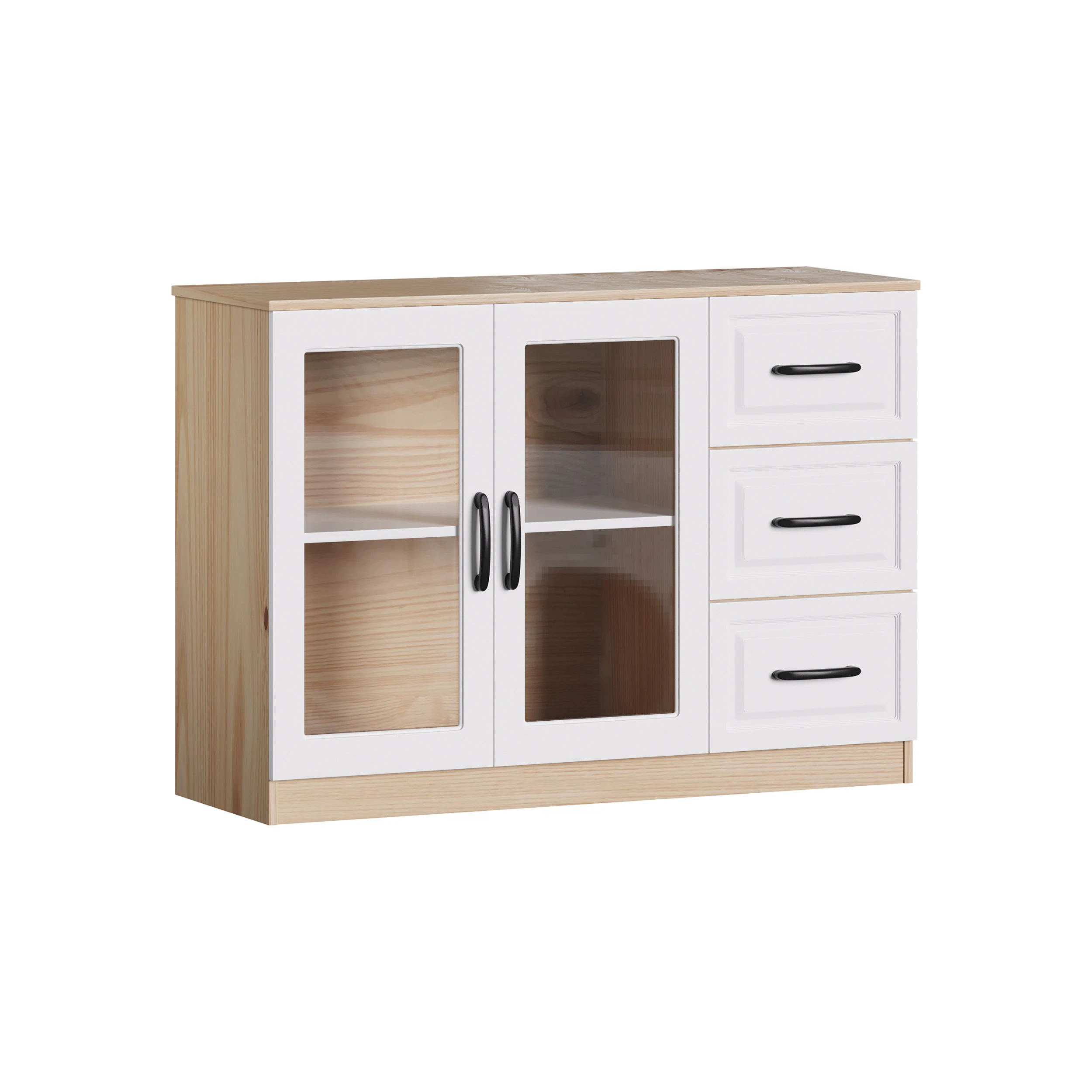 Modern Wood Buffet Cabinet 2 3D Model .c4d .max .obj .3ds .fbx .stl .blend 