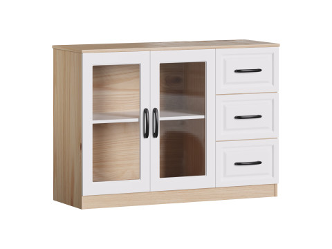 Modern Wood Buffet Cabinet 2 3Dモデル