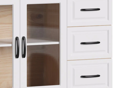 Modern Wood Buffet Cabinet 2 3D Model