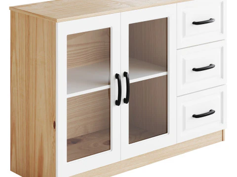 Modern Wood Buffet Cabinet 2 3D Model