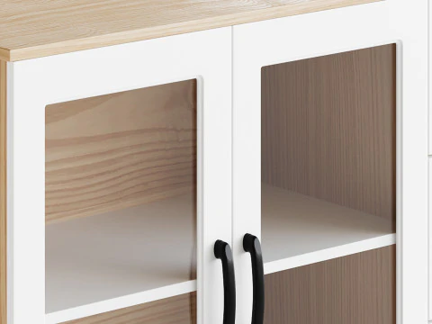 Modern Wood Buffet Cabinet 2 3D Model