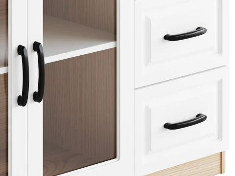 Modern Wood Buffet Cabinet 2 3D Model