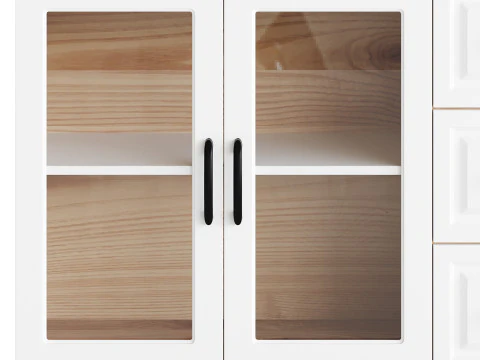 Modern Wood Buffet Cabinet 2 3D Model