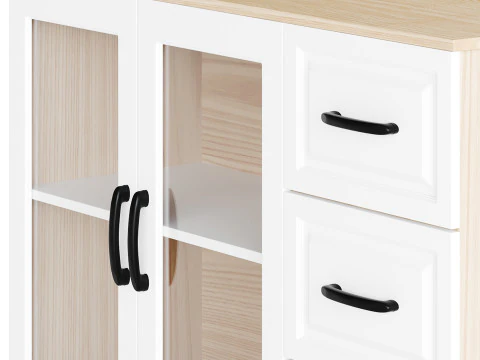 Modern Wood Buffet Cabinet 2 3D Model