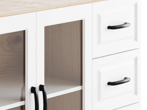 Modern Wood Buffet Cabinet 2 3D Model